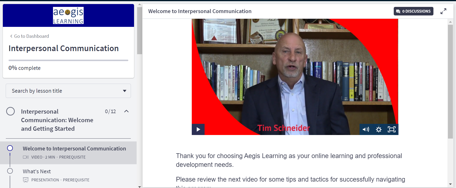 Interpersonal Communication Online Learning
